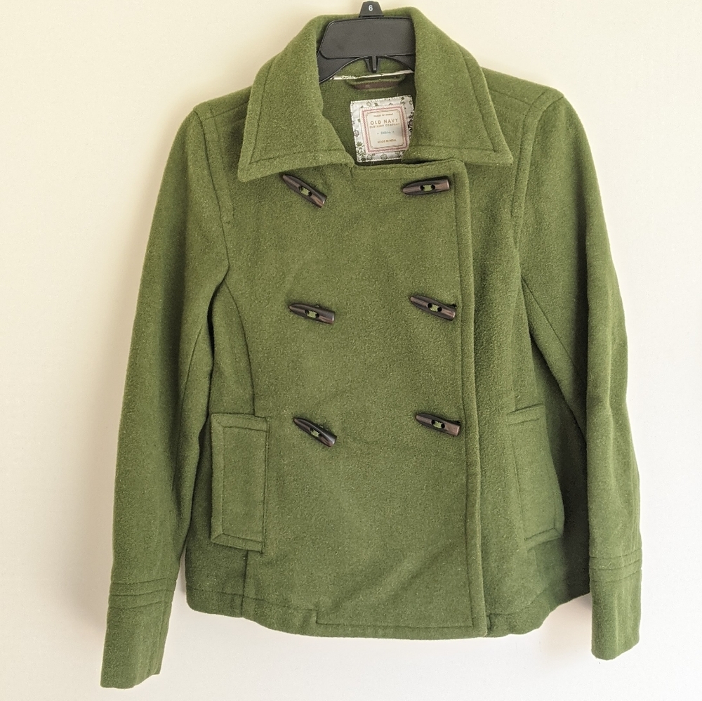 Old Navy Size Small Green Pea Coat